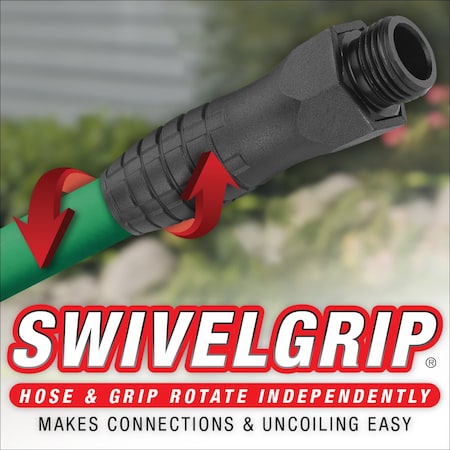 Colors 5/8 in ID x 5 ft L SwivelGrip Garden Hose, Forest Green HFZC505GRS-E